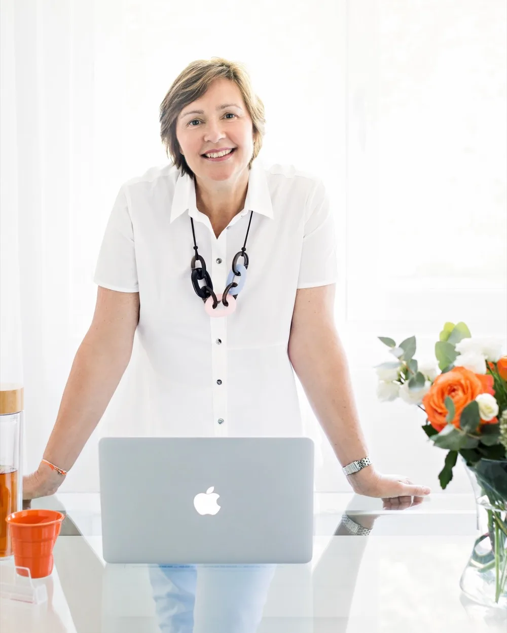 Monique Fanselow at her desk